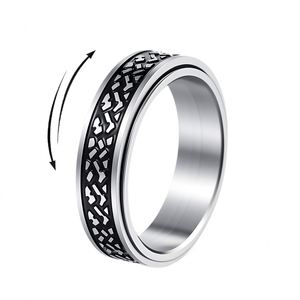 Anillo Antiestrés de Acero Inoxidable, Anillo Giratorio para Parejas, Descompresión, Acero Inoxidable 304, Anillo para Hombre - Product Image 4