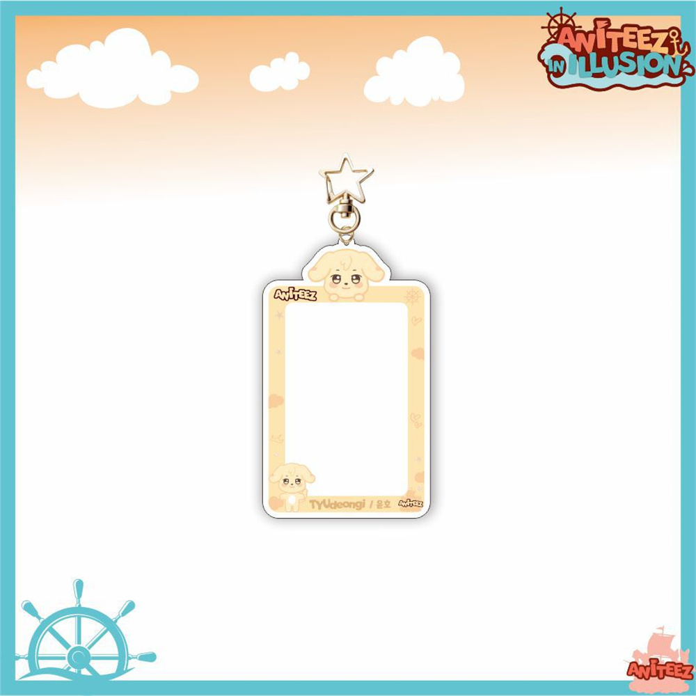 KPOP ATEEZ ANITEEZ Cartoon Photo Frame Acrylic Card Holder Keyring