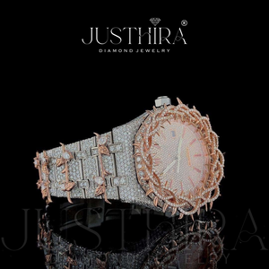 Top Demanded Moissanite Diamond Quartz <b>Watch</b> <b>Couple</b> Matching Luxury Stainless Steel Wrist <b>Watch</b> Set Available At Best Price - Product Image 3