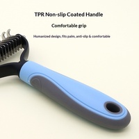 J001 Outil de toilettage pour animaux de compagnie, économique, ergonomique, avec poignée antidérapante, pour usage domestique ou en salon, peigne démêlant pour enlever les poils lâches