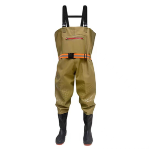 男女兼用ナイロンチェストウェーダー、スチールトゥブーツ付き、グリーン、完全防水、耐久性、帯電防止、男性用釣り・狩猟用 - Product Image 6