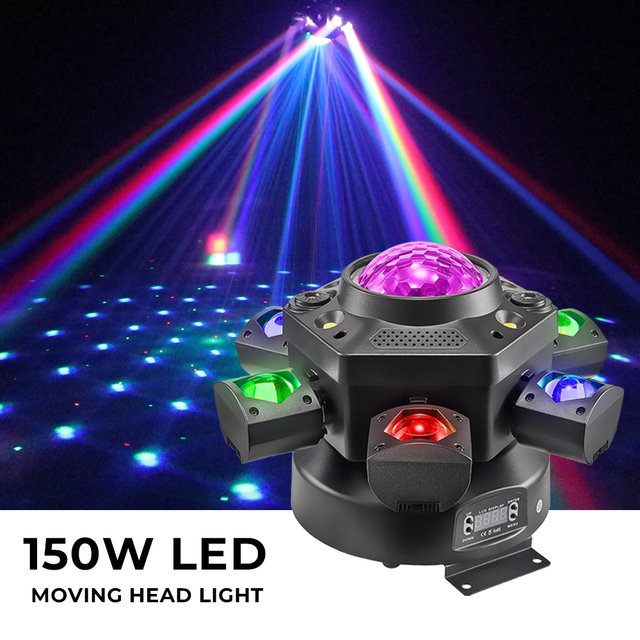 120W LED Moving Head Light for Dj Disco Night Club 6 Colors Head Stage Effect Lighting Rgbw Moving Light for Theme Park