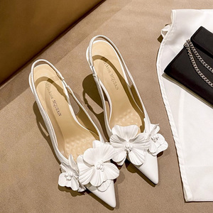 Sandalias de tacón de aguja ultra alto negras de moda para boda, estilo sexy y cómodo con punta poco profunda para verano 2025 de Ms. Shang - Product Image 4