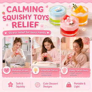 Jouets sensoriels anti-stress en forme de gâteau, mignons, sur le thème des desserts, kiwi et mangue, en forme de pudding à presser, pour la relaxation, collection 2025 - Product Image 5
