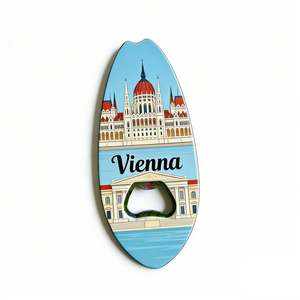 Austria Cities Souvenir Surfboard Bottle Opener Magnet Vienna Graz Salzburg Innsbruck Travel Gift Refrigerator Magnet - Product Image 3