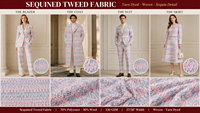 Tissu en tweed à paillettes, mélange de couleurs, motif ondulé moelleux, mélange de laine pour vêtements sur mesure