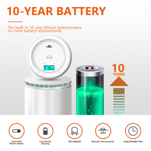 Mỹ U L Được Liệt Kê Tiêu Chuẩn 110V AC Powered An Ninh Nhà Báo Động An Toàn Với 10 Năm Pin lên Có Dây Kết Nối Với Máy Dò - Product Image 5