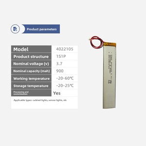 Batería de Litio Ternaria de Níquel-Cobalto-Manganes de Polímero en Tira Larga 4022105, 37V 900mAh, para Luz de Gabinete, Bluetooth y Juegos - Product Image 2