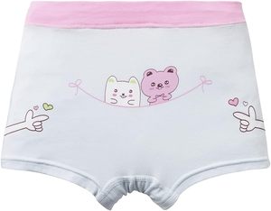 Culottes et boxers pour filles Longai en coton imprimé et élasthanne, doux et antibactériens (lot de 5) 6-10 ans - Product Image 6