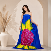 Sari Pari de haute qualité pour femme, 100 % rayonne, une pièce, motif floral, fait main, bordure contrastante, texturé, maillot de bain frais, paréo de plage