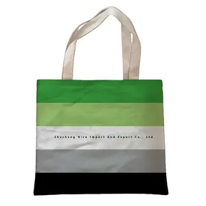 Fabrika kaynağı 16 "x 14" çift taraflı gökkuşağı çanta özel moda LGBT Aromantic Tote çanta