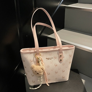 Bolso Tote de Gran Capacidad para Mujer, Nuevo Estilo Moderno, con Estampado de Grupo Pequeño, Bolso de Hombro Casual Simple, Estilo Personalizado - Product Image 3