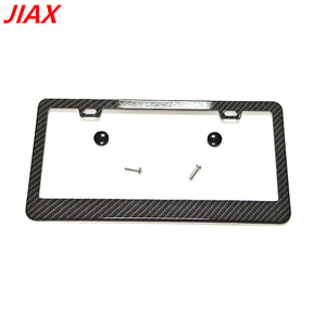 Cadre de plaque <span class=keywords><strong>d</strong></span>'<span class=keywords><strong>immatriculation</strong></span> standard américain en acier inoxydable, motif fibre de carbone, noir argenté, pour <span class=keywords><strong>plaques</strong></span> de taille américaine - Product Image 4