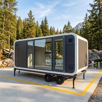 Maison Capsule Moderne Apple, Cabane Préfabriquée de Luxe, Villa Mobile Intelligente avec Salle de Bain Indépendante et Balcon