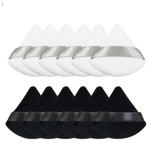 Borla de Maquillaje Triangular, Suave, Blanca y Negra, para Polvo Seco Suelto, Borla de Algodón, Herramienta de Belleza - Product Image 2