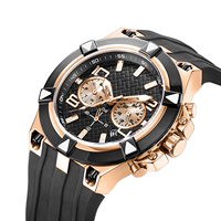 Montre de sport de luxe pour homme, de qualité supérieure, avec logo personnalisé, bracelet en silicone, cadran à aiguilles, boîtier en acier inoxydable, étanche 10 bars