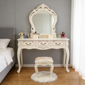 Coiffeuse de chambre à coucher de style européen moderne avec <span class=keywords><strong>miroir</strong></span> éclairé – Table de maquillage tendance - Product Image 2