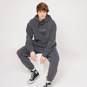 Sweat à capuche vintage unisexe surdimensionné personnalisé 100% coton gris poche avant sérigraphié col à capuche pour la saison d'automne - Product Image 3