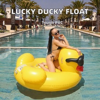 Structures aquatiques gonflables en PVC durables personnalisées en usine : Lucky Ducky, flotteurs de piscine, jeux aquatiques, îles flottantes et transats aquatiques