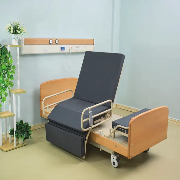 Nieuwe Collectie Houten Medische Ouderen Patiënt Verpleging Room Ziekenhuis Meubels Kliniek Roterende Thuiszorg Bed