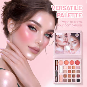 Paleta de Sombras de Ojos Mate y Brillante con Tubo de Laca Labial a Juego, Fácil de Colorear - Product Image 1