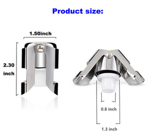Premium acier inoxydable argent pétillant bouteille économiseur <span class=keywords><strong>bouchon</strong></span> Air serré liège scellant Silicone fermeture étanchéité Champagne <span class=keywords><strong>bouchon</strong></span> - Product Image 3
