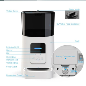 Label Automatic <b>Smart</b> Pet Feeder <b>Camera</b> Remote Control Charge Plastic 6L Capacity Cat Dog Food Dispenser Water - Product Image 2
