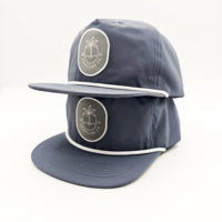 Casquette de sport unisexe non structurée à 5 panneaux en tissu Oxford Dobby à pois, avec logo personnalisé, visière plate, boucle en corde 256 et motif léopard