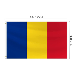 Pengiriman Cepat Luar Ruangan Grosir Cetakan Digital Kustom 100% Poliester 3X5 Kaki Biru Kuning Merah Roma Bendera Negara - Product Image 2