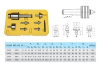 Machine-outil précise, jeu de pointes rotatives rotatives MT3 MT4 MT5, Kit de Center en direct de points interchangeables