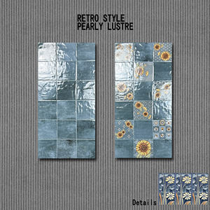 Piastrelle da parete Decorative stile Vintage stile rustico giardinaggio domestico piastrelle in ceramica fiore marrone smalto con texture perla - Product Image 5