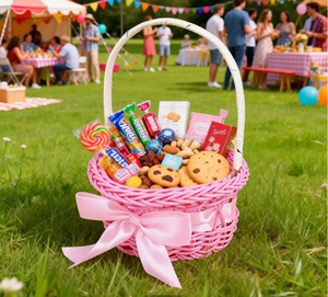Exquisite handgewebte Osterkörbchen aus umweltfreundlichem PP-Rattan als Blumenmädchen-Geschenkkörbe, vielseitig einsetzbar für Picknick/Camping und zur Aufbewahrung von Gegenständen - Product Image 1