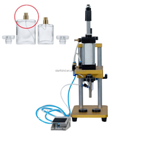 Hoog rendement semi-automatische parfumfles- en wijnflesafsluitmachine, spuitmond pers aluminium ringdop krimpmachine