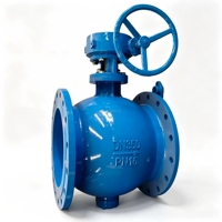 Vanne à molette manuelle excentrique à engrenage à vis sans fin PN16 à brides en fonte ductile avec joint PTFE pour pipeline de traitement de l'eau DN50-DN200
