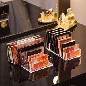 Acrylic Cosmetic Storage Rack Multi Compartment For Eyeshadow Powder Blush <b>Makeup</b> Organizer Desktop Drawer Use <b>Transparent</b> - Product Image 1