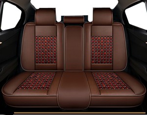 Fundas de Asiento de Coche de Cuero Transpirable Personalizadas con Cuentas de Madera, Compatibles con Airbag, Ajuste Universal para Golf, Mondeo, CC, Summer, Suita - Product Image 5