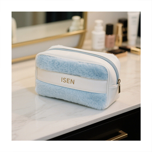 Bolsas de Maquillaje Plegables Portátiles con Cierre de Cremallera <span class=keywords><strong>ISEN</strong></span>, de Felpa Suave, para Mujer, Multicolores, Exquisitas, Organizador de Cosméticos de Viaje - Product Image 2