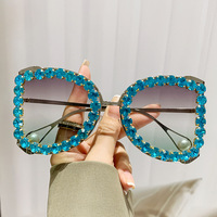 Nouvelle Collection de Lunettes de Soleil De Luxe 2024 avec Logo Personnalisé, Strass et Monture Surdimensionnée pour Femmes
