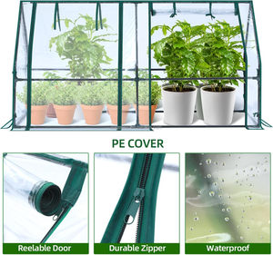 Invernadero Portátil de 2 Habitaciones con Cubierta Transparente de PVC Impermeable, Diseño Moderno de Metal, Ecológico, para Plantas de Jardín - Product Image 4