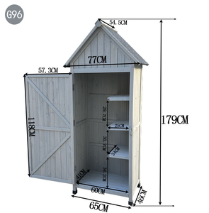 Armoires de rangement de jardin extérieures écologiques et imperméables en <span class=keywords><strong>bois</strong></span>, abri pour <span class=keywords><strong>bois</strong></span> de chauffage, rangement d'outils, montage facile - Product Image 6