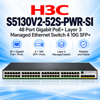 H3C S5130V2-52S-PWR-SI 48 Port Gigabit PoE+ Switch 4 10G SFP+ Uplink untuk Jaringan WiFi AP, Kamera IP, dan CCTV