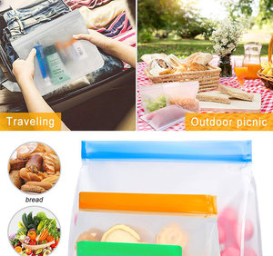 BPA miễn phí leakproof Silicone thực phẩm lưu trữ túi thân thiện với môi PEVA tái sử dụng Tủ đông container cho nhà bếp - Product Image 6