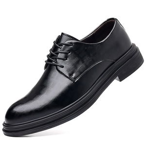 Zapatos de Vestir de Cuero Suave para Hombre, Negros, Formales, para Boda, Negocios, Oficina, Oxfords Antideslizantes, Resistentes al Desgaste, Estilo Juvenil - Product Image 4