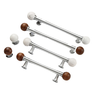 Legdis <b>Cabinet</b> Door Handle Zinc Alloy <b>Walnut</b> Wood Round Ball French Style Durable Furniture Hardware Handle - Product Image 3