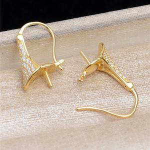 Boucles d'oreilles en argent S925 Wenchi en forme de croix, design personnalisé de moulin à vent en grille, support creux pour 4-5 perles, pour bijoux DIY pour femmes - Product Image 3
