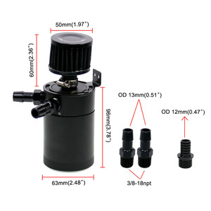 油分离器收集罐套件 2 个端口 150 毫升通用铝制储油罐，带排水阀过滤器，迷你油分离器 - Product Image 3