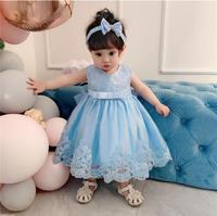Bébé fille vêtements robe de bal princesse robe infantile formelle anniversaire baptême fête enfants robes de demoiselle d'honneur avec grand nœud