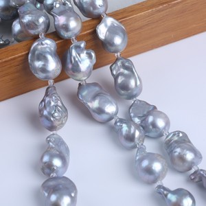 Nuevas Perlas de Agua Dulce Naturales Irregulares de 18 mm, Color Gris, en Tiras Cortas, Accesorio para Manualidades, Perlas Sueltas para Joyería - Product Image 4