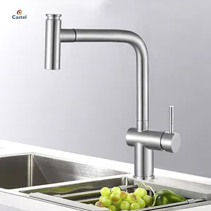 Yüksek kaliteli mutfak musluk 304 paslanmaz çelik sıcak soğuk su mikser musluk fırçalanmış nikel lavabo musluğu