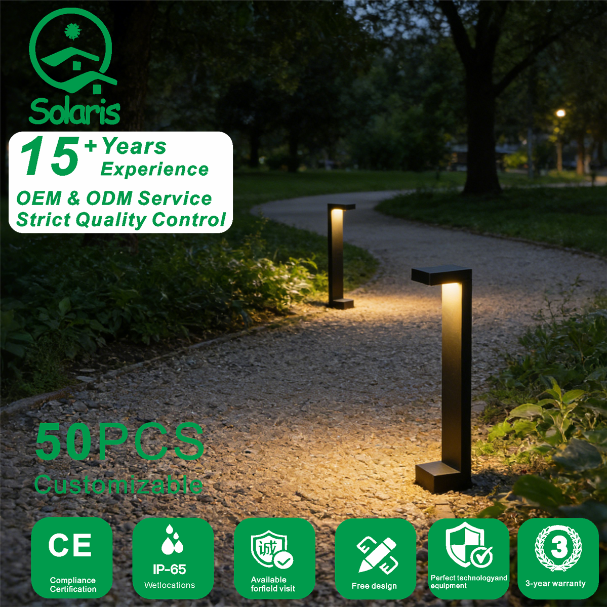 Simple L-Shaped LED Lawn Light for Garden Courtyard & Outdoor Waterproof Aluminum Body with Electric Power Supply
